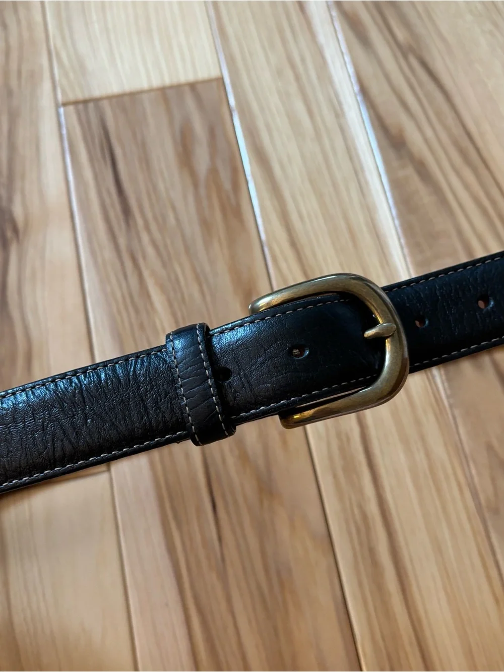 Vintage LL Bean Black Leather Belt Size 36